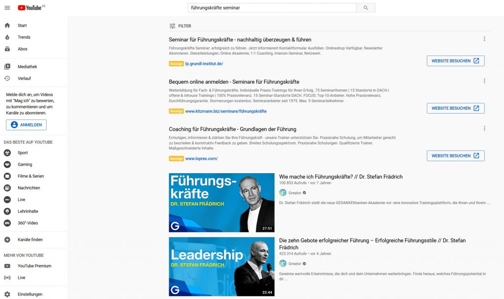 youtube google ads werbung
